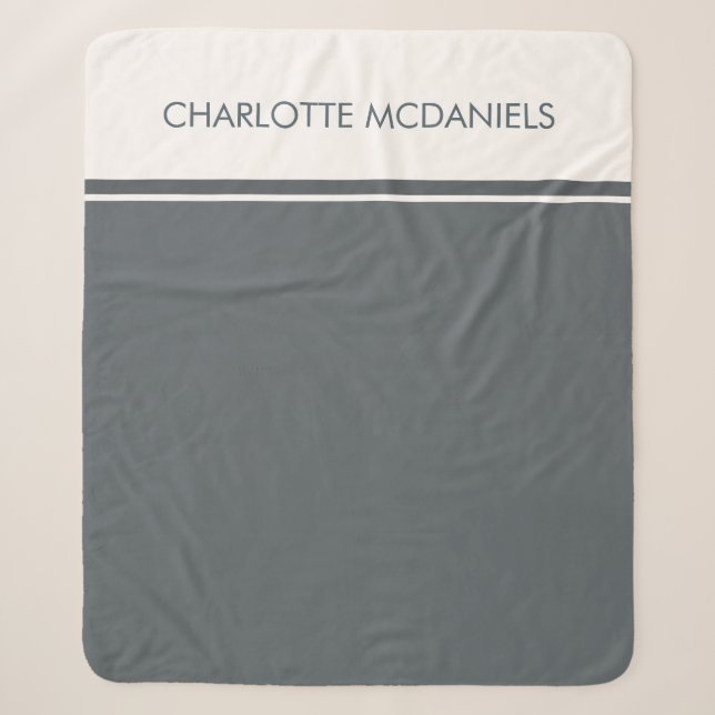 Couverture Sherpa Nom personnalisé simple du charbon moderne (Devant)