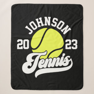Couverture Sherpa NOM Personnalisé Tennis Lecteur Racket Ball Court