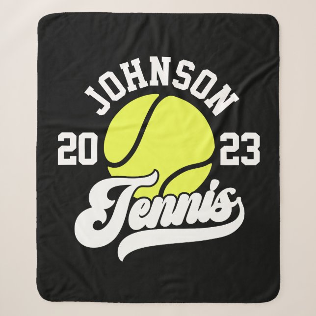 Couverture Sherpa NOM Personnalisé Tennis Lecteur Racket Ball Court (Devant)