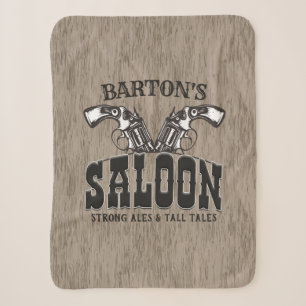 Couverture Sherpa NOM PERSONNALISÉ Wild West Gun Revolver Saloon