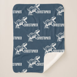 Couverture Sherpa Nom répété T-Rex Signature Midnight Jungle