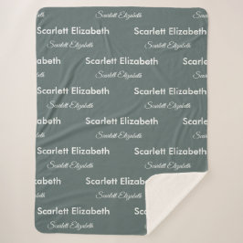 Couverture Sherpa Nom répétitif Moderne Boho Balsam Vert