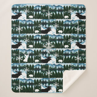 Couverture Sherpa Northwotains Mountains Forest Landscape Med Sherpa