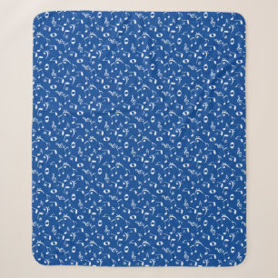 Couverture Sherpa Notes musicales à l'anglaise blanche Motif sur le 
