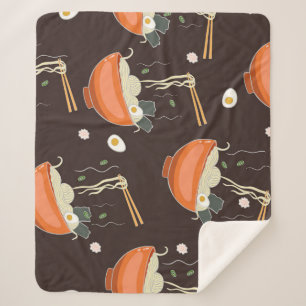 Couverture Sherpa Nouilles Ramen : Graphiques Vintages