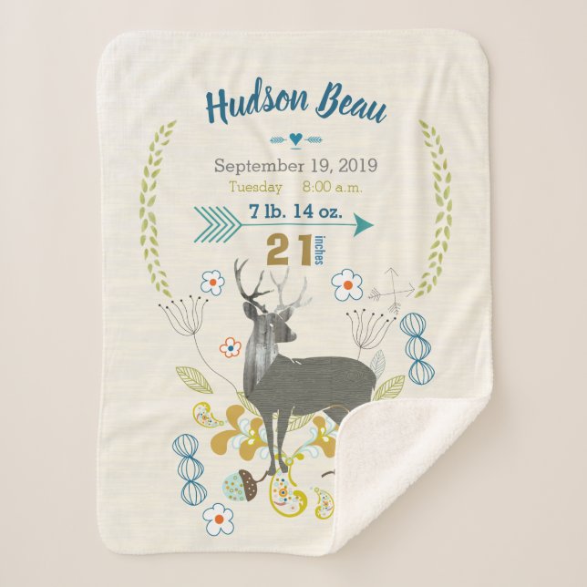 Couverture Sherpa Nourriture forestière Souris de cerf Plan floral É (Devant)