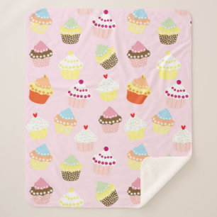 Couverture Sherpa Nourriture mignonne de petit gâteau avec le motif