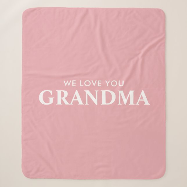Couverture Sherpa Nous Vous Aimons Grand-Mère Personnalisé Noms Des  (Devant)