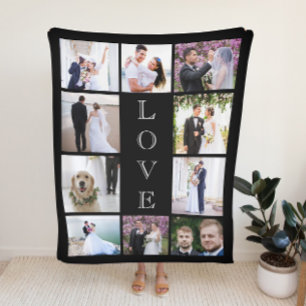 Couverture Sherpa Nouveau marié Love 10 Photo Collage Mariage