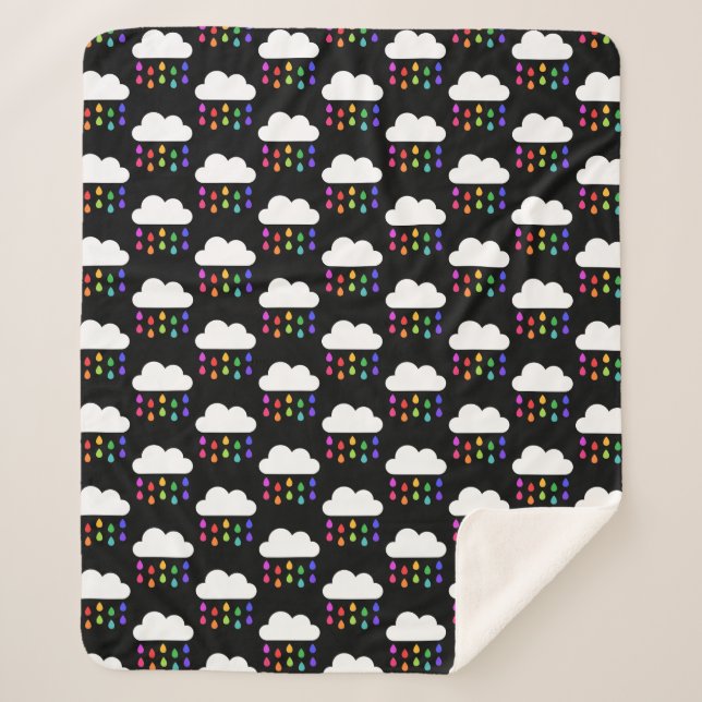 Couverture Sherpa Nuage noir Rainbow Rain (Devant)