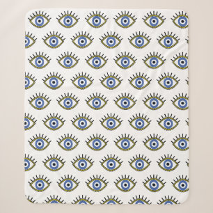 Couverture Sherpa Oeil bleu, bonne chance, protection contre le mauv