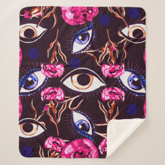 Couverture Sherpa Oeil de montagne. Motif Abstrait