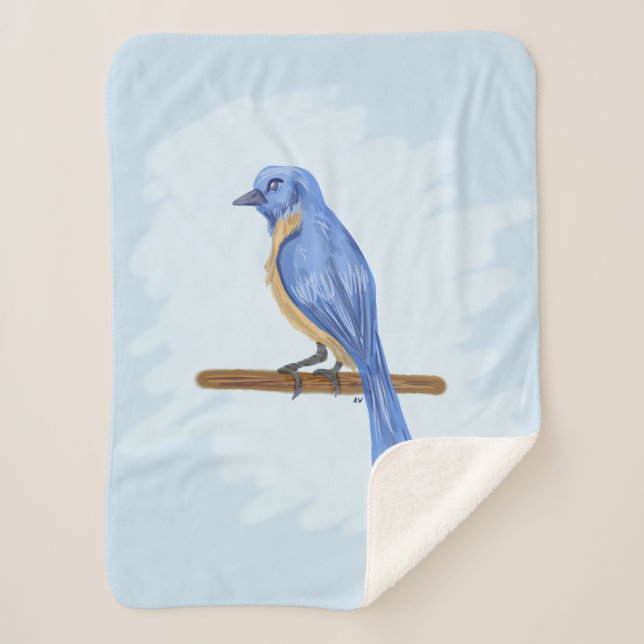 Couverture Sherpa Oiseau bleu (Devant)