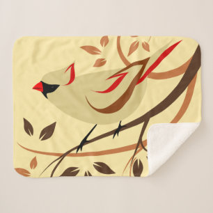 Couverture Sherpa Oiseaux cardinaux du Nord