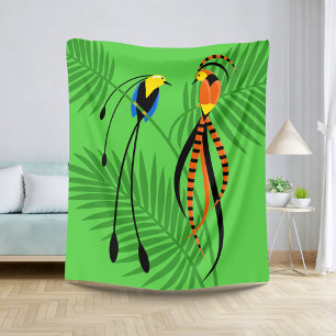 Couverture Sherpa Oiseaux colorés et lumineux du paradis