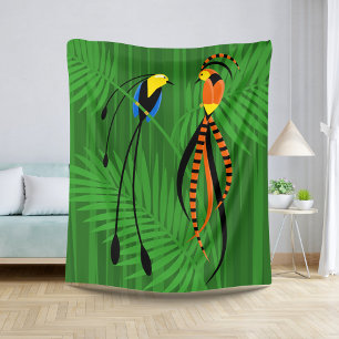 Couverture Sherpa Oiseaux colorés et lumineux du paradis