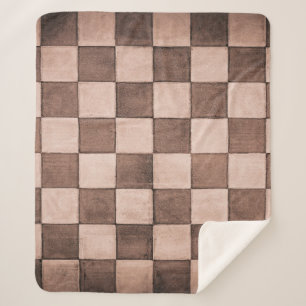 Couverture Sherpa Old black and white tiled stone wall texture backg