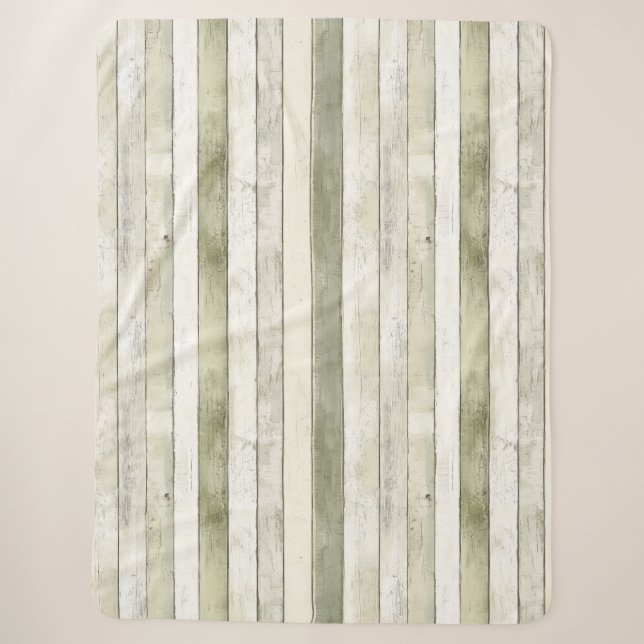 Couverture Sherpa Olive bio Faux Ivoire Bois Grandes Pâtes Noël (Devant)