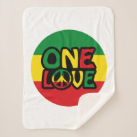 One Love, Reggae design avec des couleurs reggae