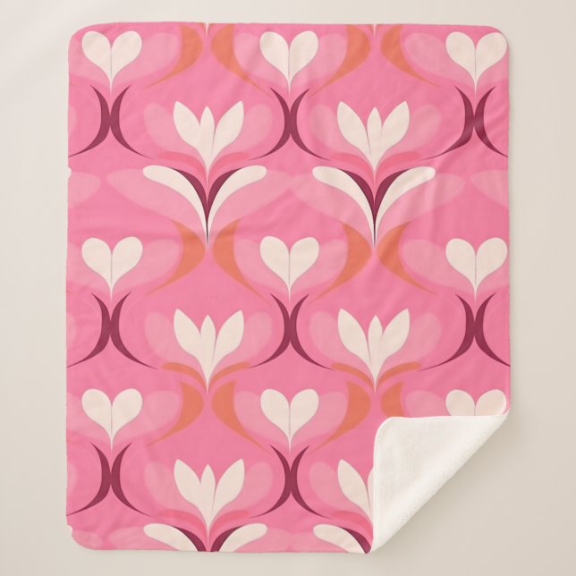 Couverture Sherpa Oogne de coeur rose chic (Devant)