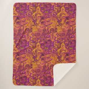 Couverture Sherpa Or du sang et pierre violette brillante