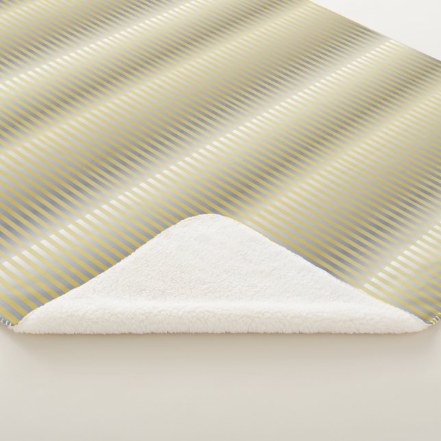 Couverture Sherpa Or et argent (bandes) (3/4)