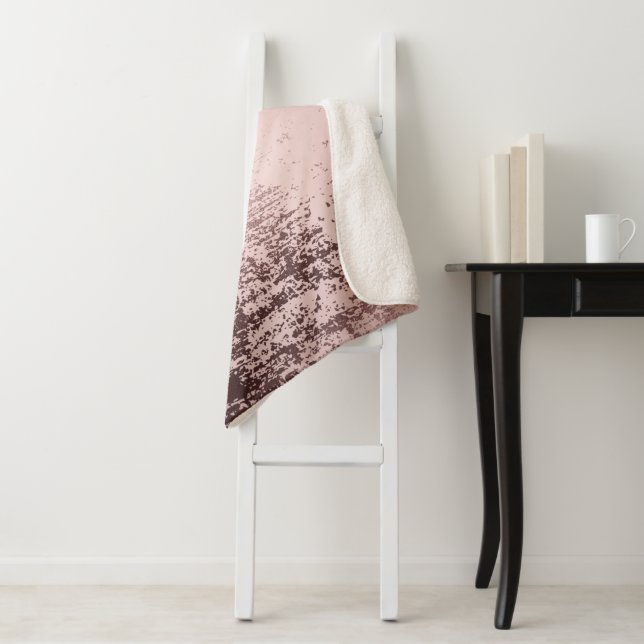 Couverture Sherpa Or rose Design métallique de luxe (En situation)