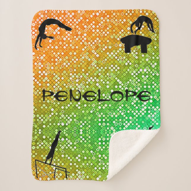 Couverture Sherpa Orange, Green Gymnastique Événements Sherpa Blanke (Devant)