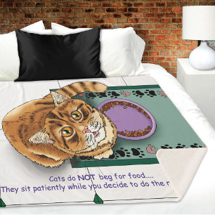 Couverture Sherpa Orange Tabby Food Bowl cuisine