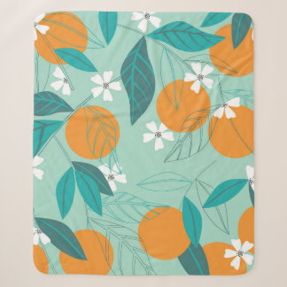 Couverture Sherpa Oranges florissantes en feuille. illustration