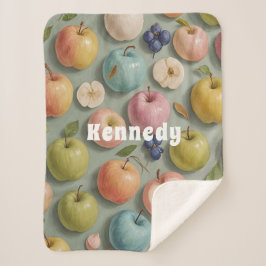 Couverture Sherpa Orchard Whimsy : Fruits pastel