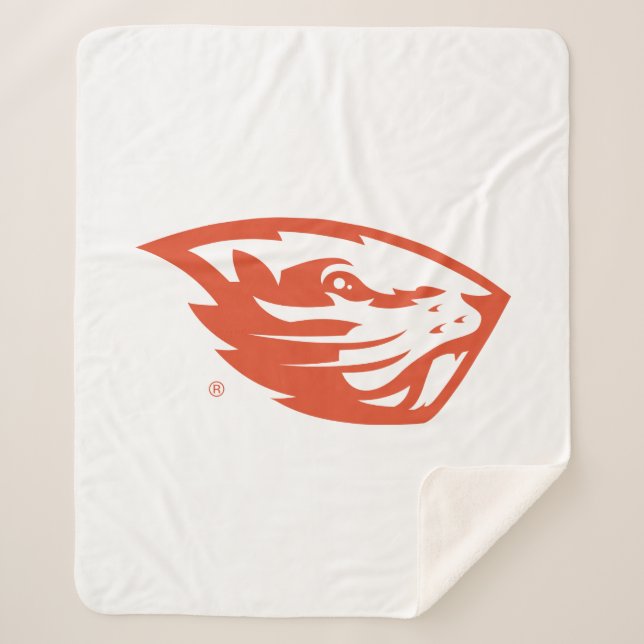 Couverture Sherpa Oregon State Beavers | Tête de castor (Devant)