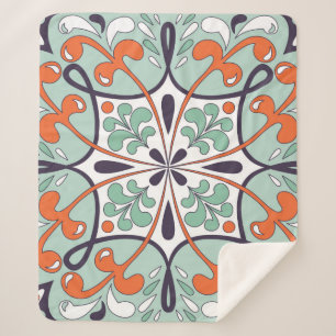 Couverture Sherpa Ornement floral traditionnel oriental, Jusqu maroc