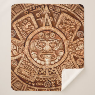 Couverture Sherpa Ornement païen d'une tribu Maya texture