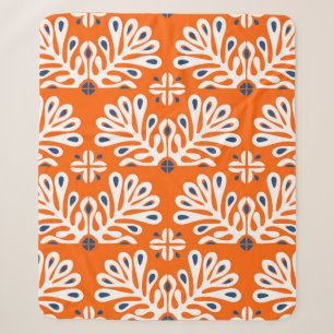 Couverture Sherpa Ornement vintage traditionnel de style scandinave