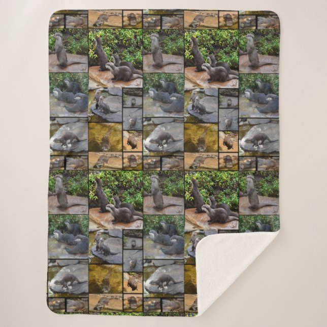 Couverture Sherpa **"Otterly Adorable : Un collage photo de Otters (Devant)