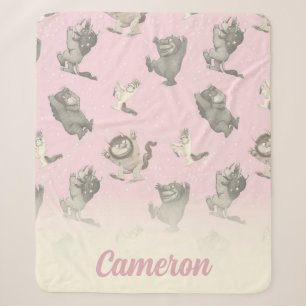 Couverture Sherpa Où sont les choses sauvages modèle étoile rose