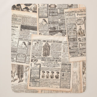 Couverture Sherpa Pages de journaux avec publicité antique. La femme