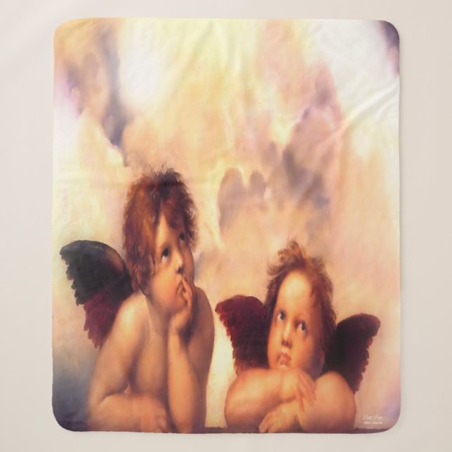 Couverture Sherpa Paire d'anges Putti (Devant)