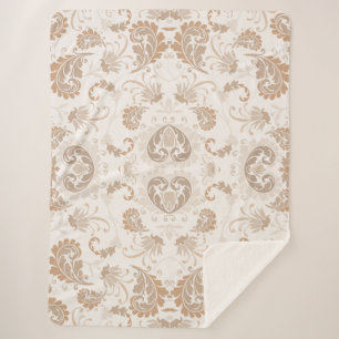 Couverture Sherpa Paisley en beige esthétique moderne Tan Brown