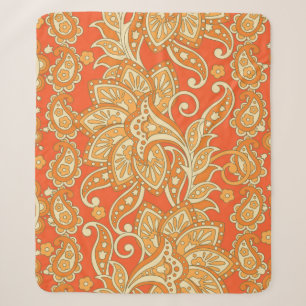 Couverture Sherpa Paisley Floral ethnique sans couture Motif. Arabe