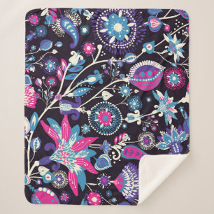 Couverture Sherpa Paisley moderne : motif traditionnel oriental.