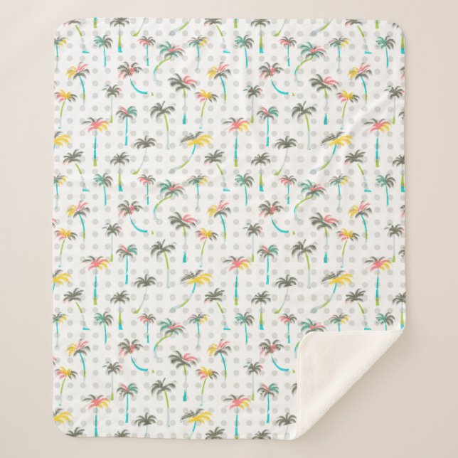 Couverture Sherpa Palmiers d'aquarelle (Devant)