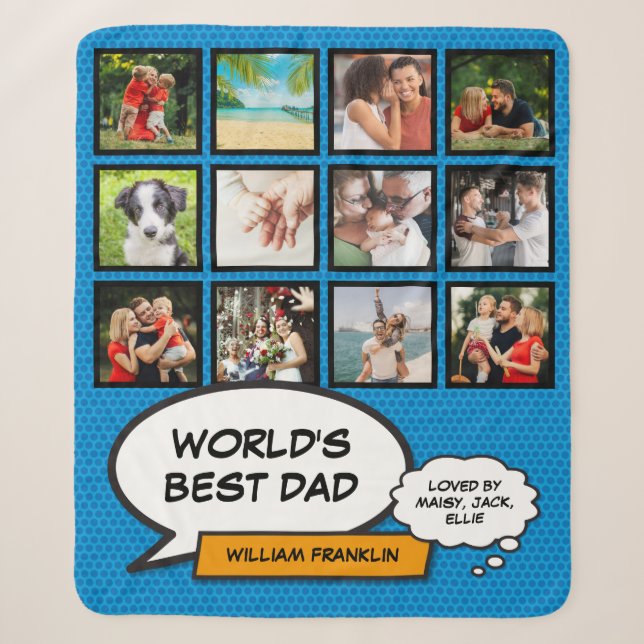 Couverture Sherpa Papa Papa Papa Papa Père Photo Fun Cool Comédie li (Devant)