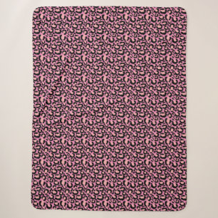 Couverture Sherpa Papier Cheetah rose