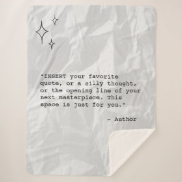 Couverture Sherpa Papier Froissé avec Citation Personnalisée et Étoi