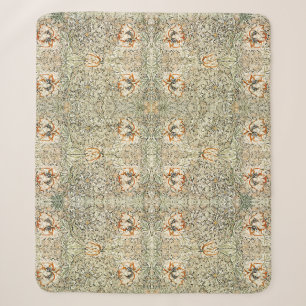 Couverture Sherpa Papier peint floral Chèvrefeuille de William Morri