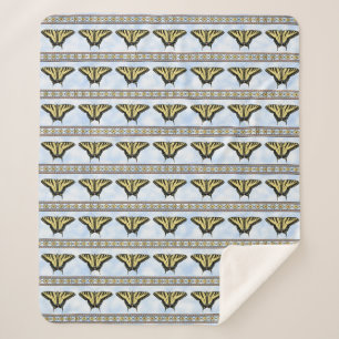 Couverture Sherpa Papillon à queue jaune bleu Ciel moyen