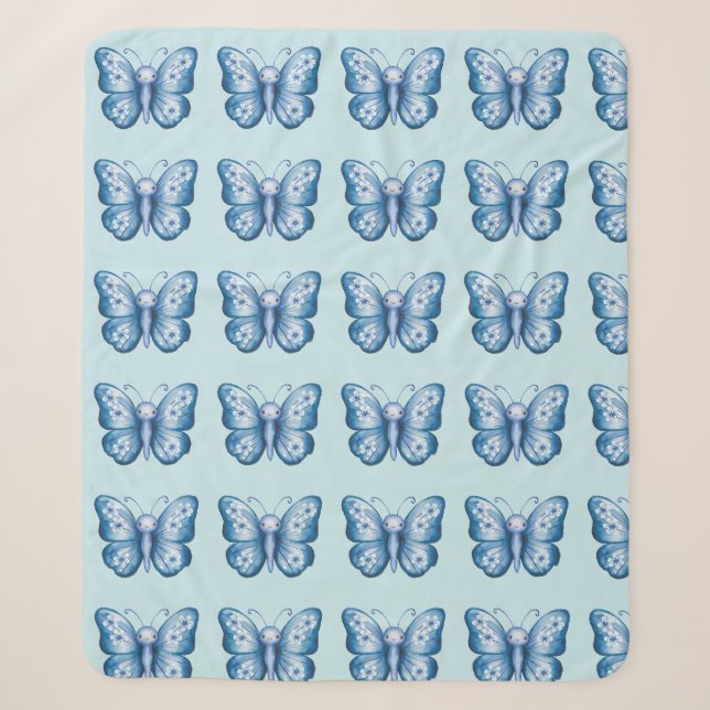 Couverture Sherpa Papillon bleu (Devant)
