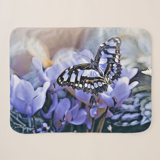 Couverture Sherpa Papillon bleu (Devant (Horizontal))